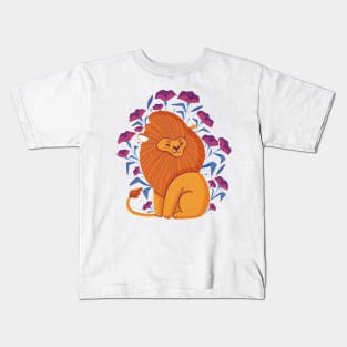 Mane Flower Lion Kids T-Shirt